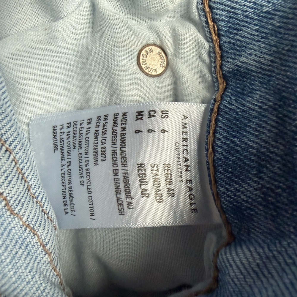 American Eagle Outfitters Light Blue Boot Cut Jeans 90s Skinny Kick - Picture 7 of 8